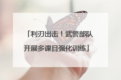 利刃出击！武警部队开展多课目强化训练