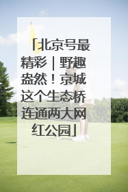 北京号最精彩｜野趣盎然！京城这个生态桥连通两大网红公园