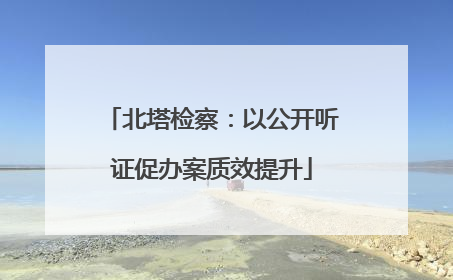 北塔检察：以公开听证促办案质效提升