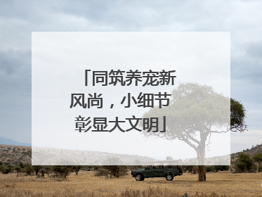 同筑养宠新风尚，小细节彰显大文明