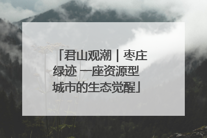 君山观潮｜枣庄绿迹 一座资源型城市的生态觉醒