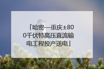 哈密—重庆±800千伏特高压直流输电工程投产送电