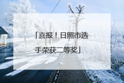 喜报！日照市选手荣获二等奖