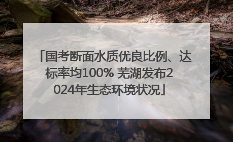 国考断面水质优良比例、达标率均100% 芜湖发布2024年生态环境状况