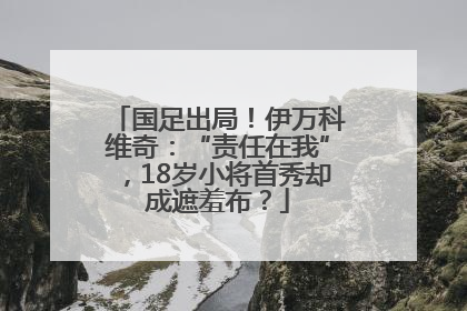 国足出局！伊万科维奇：“责任在我”，18岁小将首秀却成遮羞布？