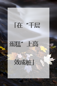 在“千层蛋糕”上高效成桩