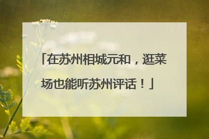 在苏州相城元和，逛菜场也能听苏州评话！