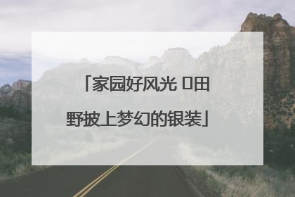 家园好风光 ⎮田野披上梦幻的银装