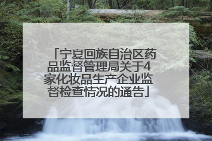 宁夏回族自治区药品监督管理局关于4家化妆品生产企业监督检查情况的通告