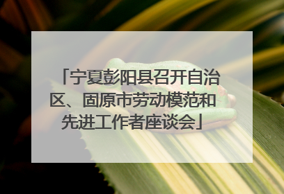 宁夏彭阳县召开自治区、固原市劳动模范和先进工作者座谈会