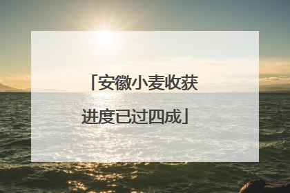 安徽小麦收获进度已过四成