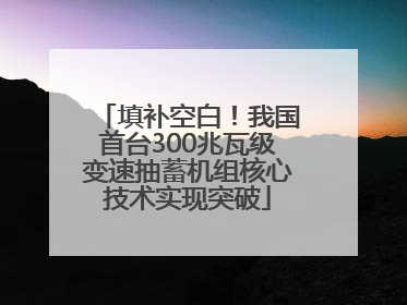 填补空白！我国首台300兆瓦级变速抽蓄机组核心技术实现突破