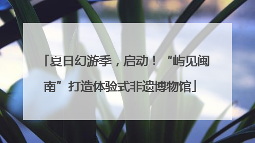 夏日幻游季，启动！“屿见闽南”打造体验式非遗博物馆