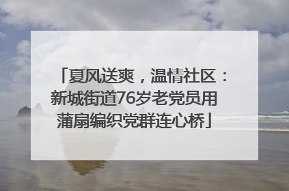夏风送爽，温情社区：新城街道76岁老党员用蒲扇编织党群连心桥