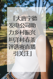 大唐宁德发电公司助力乡村振兴坦洋村春茶评选赛直播引关注
