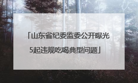 山东省纪委监委公开曝光5起违规吃喝典型问题