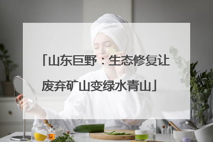 山东巨野：生态修复让废弃矿山变绿水青山