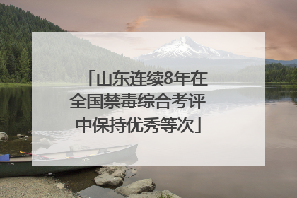 山东连续8年在全国禁毒综合考评中保持优秀等次