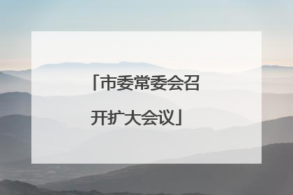 市委常委会召开扩大会议