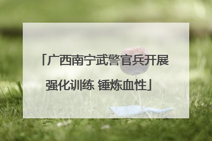 广西南宁武警官兵开展强化训练 锤炼血性