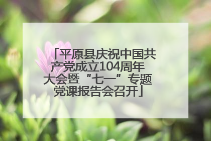平原县庆祝中国共产党成立104周年大会暨“七一”专题党课报告会召开