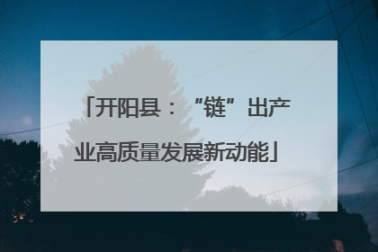开阳县：“链”出产业高质量发展新动能