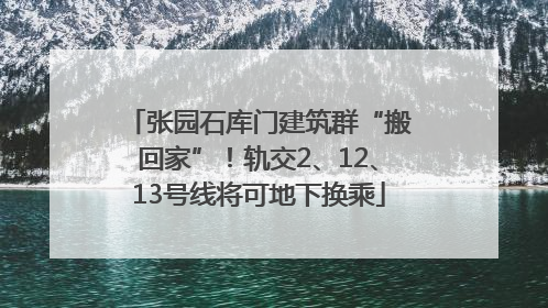 张园石库门建筑群“搬回家”！轨交2、12、13号线将可地下换乘