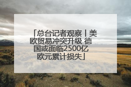 总台记者观察丨美欧贸易冲突升级 德国或面临2500亿欧元累计损失