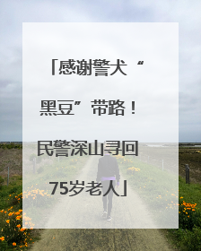 感谢警犬“黑豆”带路！民警深山寻回75岁老人
