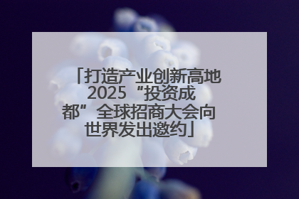 打造产业创新高地 2025“投资成都”全球招商大会向世界发出邀约