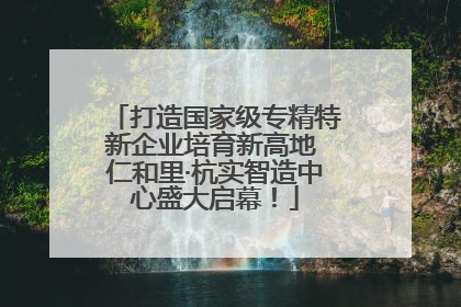 打造国家级专精特新企业培育新高地 仁和里·杭实智造中心盛大启幕！