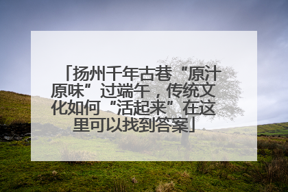 扬州千年古巷“原汁原味”过端午，传统文化如何“活起来”在这里可以找到答案