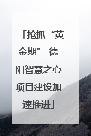 抢抓“黄金期” 德阳智慧之心项目建设加速推进