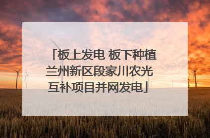 板上发电 板下种植 兰州新区段家川农光互补项目并网发电
