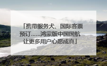 携带服务犬、国际客票预订……鸿蒙版中国国航让更多用户心愿成真
