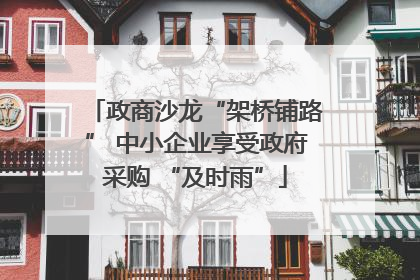 政商沙龙“架桥铺路” 中小企业享受政府采购 “及时雨”