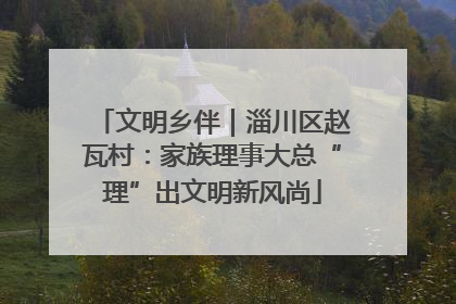文明乡伴｜淄川区赵瓦村：家族理事大总“理”出文明新风尚