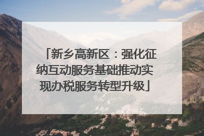 新乡高新区：强化征纳互动服务基础推动实现办税服务转型升级