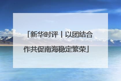 新华时评丨以团结合作共促南海稳定繁荣