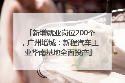 新增就业岗位200个，广州增城：新程汽车工业华南基地全面投产