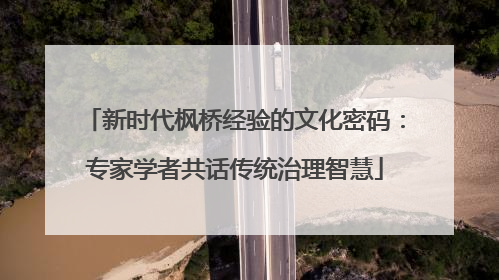 新时代枫桥经验的文化密码：专家学者共话传统治理智慧