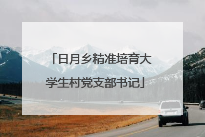 日月乡精准培育大学生村党支部书记