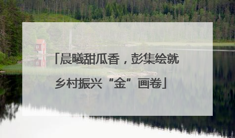 晨曦甜瓜香，彭集绘就乡村振兴“金”画卷