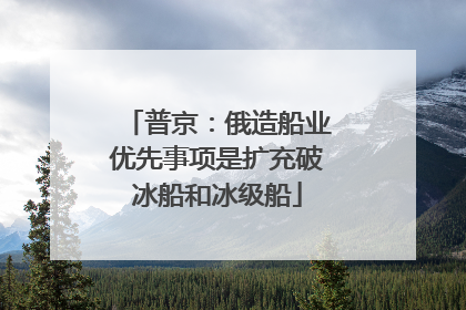 普京：俄造船业优先事项是扩充破冰船和冰级船