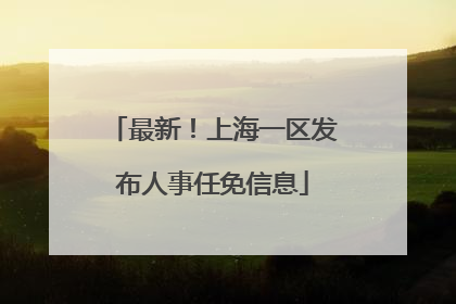 最新！上海一区发布人事任免信息
