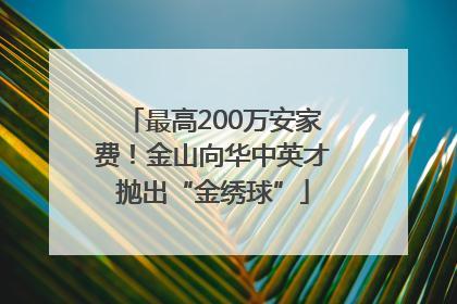 最高200万安家费！金山向华中英才抛出“金绣球”