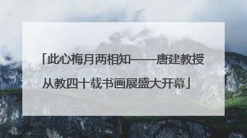此心梅月两相知——唐建教授从教四十载书画展盛大开幕
