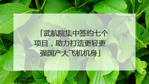 武航院集中签约七个项目，助力打造更轻更强国产大飞机机身