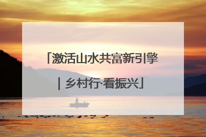 激活山水共富新引擎｜乡村行·看振兴