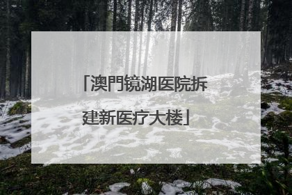 澳門镜湖医院拆建新医疗大楼